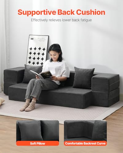 Canapé-lit pliant 3-en-1 ZDSFD-5 gris foncé Twin