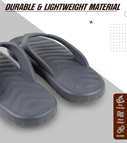 Image of GAITO Stylish EVA Rubber Slippers for Men | Soft Lightweight Flip Flops | Comfortable House & Beach Chappal | Anti-Skid Sole | Water Resistant Durable Slippers for Men