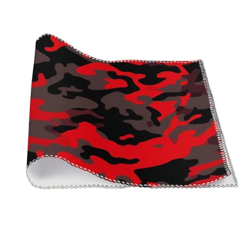 Sets de table infroissables camouflage rouge pour table propre et sans tache - 4