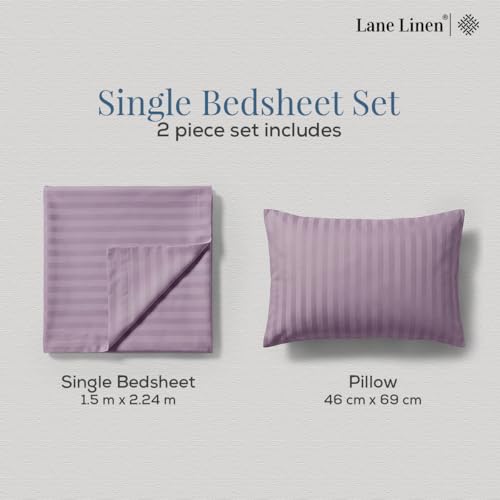 Image of LANE LINEN Symphony | 100% Cotton Sheet Set | Soft & Breathable Fabric | 2 Piece (1 Bedsheet + 1 Pillow Cover) | Single Bed Sheet Set - Gold Flower Pattern