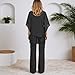 Women's Casual 2 Piece Outfits Dressy Pant Suits for a Wedding Fall Trendy Irregular Chiffon Wide Leg Pant Sets