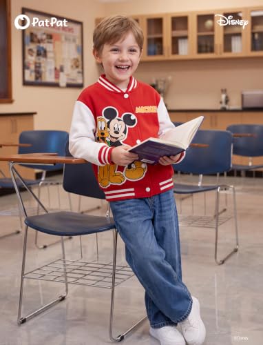 Image of Disney Marvel Bomber Jacket Spider Man Toy Story Cars Varsity Cardigan2-13Y | Officially Licensed Snap Button Coat,Fall Star Wars Graphic Cloth Top,Hulk Venom Stitch Mickey Lightning Mcqueen Kids Apparel