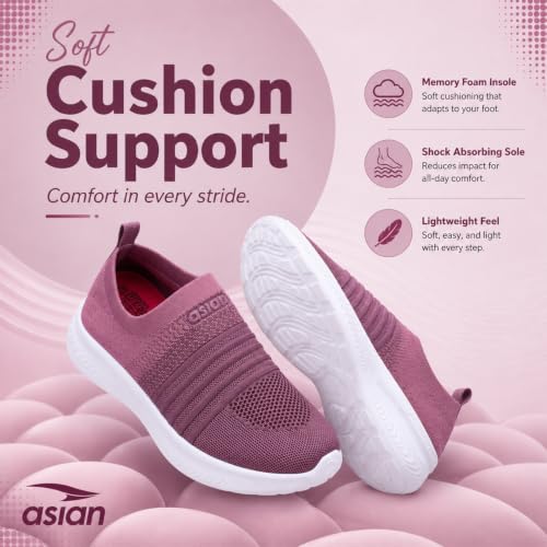 Image of ASIAN Breeze-05 Women's Walking Shoes | Stylish, Lightweight, Breathable Slip-Ons with Cushioned Comfort | Ideal Travel