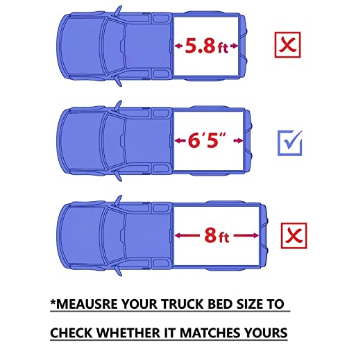 Bodawa 6.5' Soft Roll-Up Truck Bed Clamp On Tonneau Cover With Rails + Touch Light + Hex Key + Seal Stripnr033 #TOP1