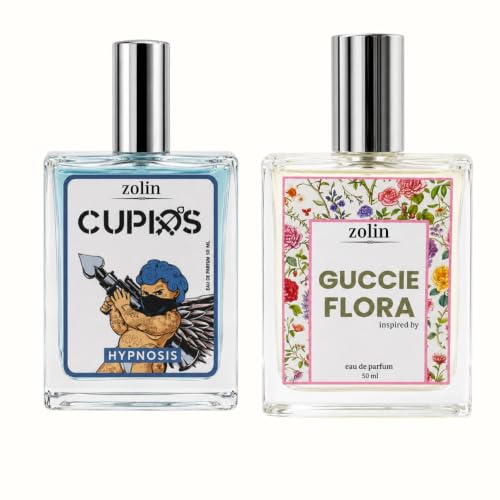 Image of ZOLIN Luxury Perfume Combo Pack of 2 for Men & Women, 50ml x 2 | Premium Cupid Hypnosis & Gardenia Blossom Eau De Parfum Gift Set | Long Lasting Fresh Aquatic & Sweet Floral Scent Body Spray Set