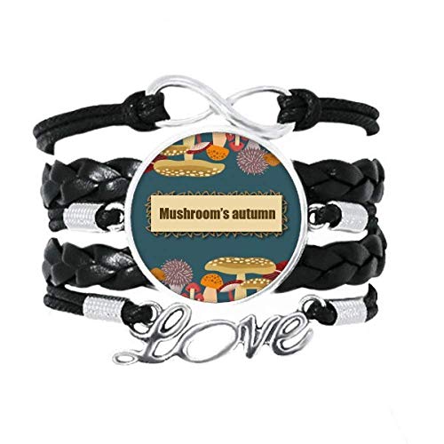Bracelet cuir torsadé champignon bleu fait main bijou bohème chic