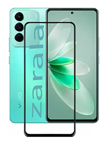 Image of ZARALA Tempered Glass Screen Protector Compatible for Vivo V27E 5G (Black) with Edge to Edge Coverage and Easy Installation kit (Vivo V27E)