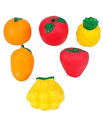 RBC RELIABLE Toys Fruit 6 pcs Pack for Infants. The Sweet Musical Sound of The Squeezy Toy Makes Kids Happy and Makes Their Childhood Fun Filled
