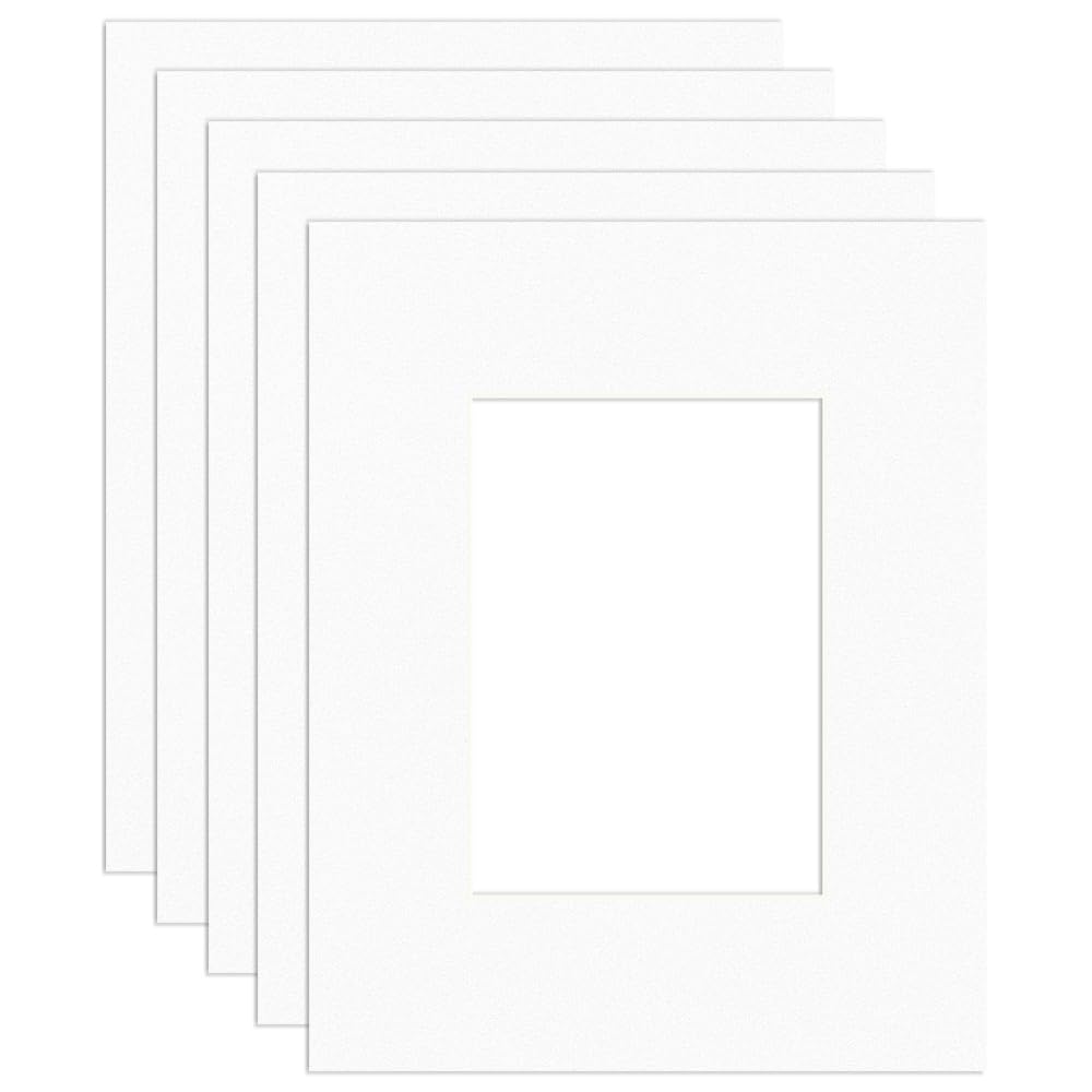 Procut Global 20x16" White Picture Mounts Board to Fit A4 Aperture Size - Photo Mount Card Ideal for Prints, Artwork, Crafts & Certificates - Sizes & Colors Available - Pack of 5 โ image 1