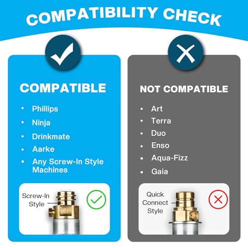 BERIOVE CO2 Cylinder for Soda Maker - 60L Durable CO2 Cartridges for Screw-In Soda Makers Compatible, Exchange Carbonator & Sparkling Water - Carbonates Any Drink with Threaded Cylinders (1PCS)