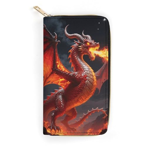 FodPand Fire Dragon���z �����Y ���f�B�[�X - PU���U�[ �W�b�v�A���E���h���z �J�[�h�X���b�g4�ƌ����R���p�[�g�����g3�t�� 7.8×4.1�C���` ��e�ʒ����z ���s�p