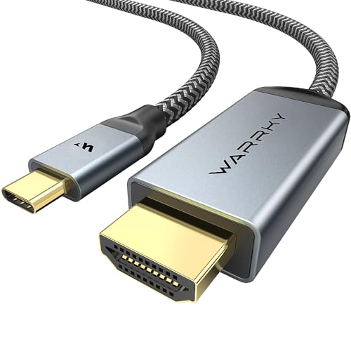 Warrky 4K 60Hz USB C to HDMI Cable 3.3ft [Anti-Interference Gold-Plated Plugs] Aluminum Type-C to HDMI 2.0 Cord, Thunderbolt 3/4/5 Compatible for iPhone 15/16 Series, MacBook, iMac, iPad Pro, Galaxy by Warrky - Used condition - US$12.86