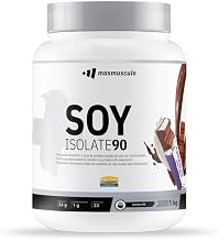 MASmusculo - SOY Isolate 90-1kg - Soy Protein Isolate - Low in Fats and Sugars - Helps Increase Muscle Mass - with Digestive Enzyme Complex - Vegan - Chocolate Flavor