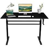 ERGO COMFY Manual Height Adjustable Standing Desk, 48 x 24 Inch Hand Crank Standing Desk with One-Pi