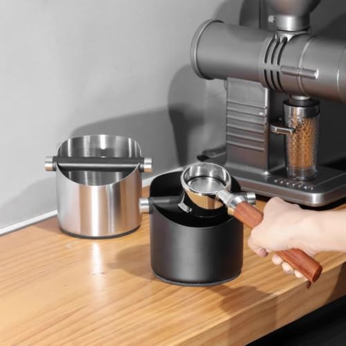 Cubo de café de acero inoxidable grueso de 700 ml con base de goma estable 7
