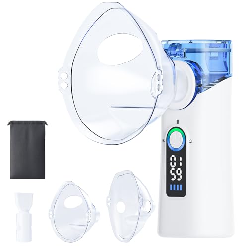 Nebulizador Portátil para Adultos, Niños y Bebés - Nebulizador Silencioso con Niebla Ultrafina, Modos Ajustables, Recargable por USB-C, Ideal para Viaje y Uso Diario (Blanco)