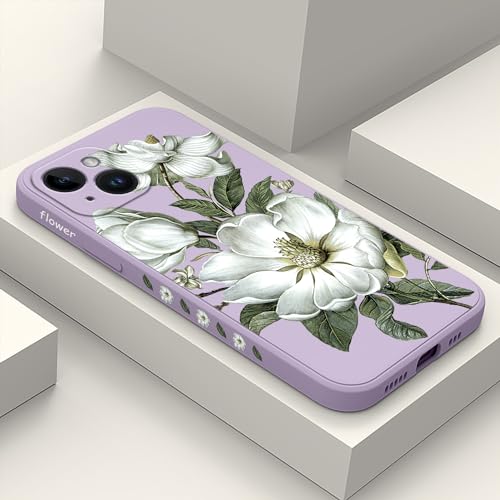Coque iPhone 15 antichoc avec doublure microfibre douce fleurie
