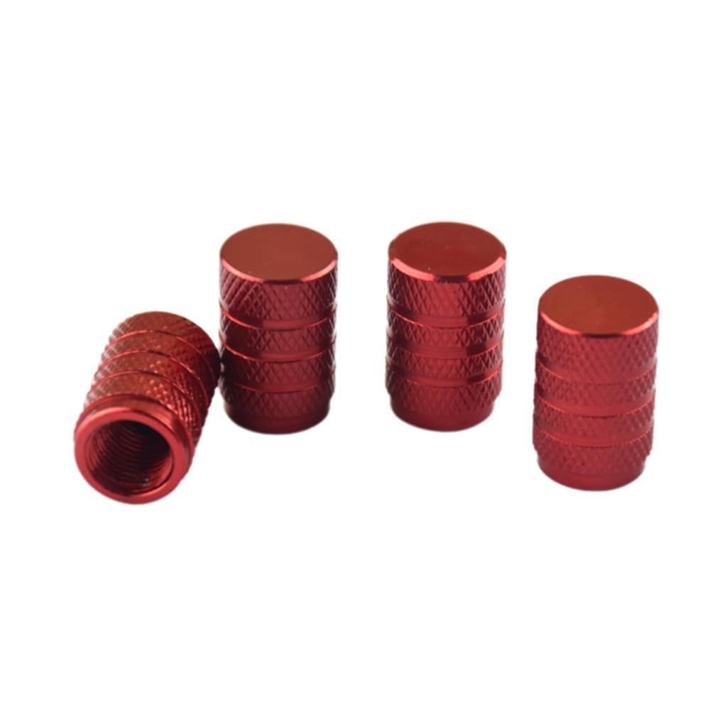 LXZHANG 4 Pcs Tyre Valve Caps for Fiat Punto I/II (Type 188 176) 1993-2007, Aluminium Alloy Dust Covers with Rubber Seal Ring Car Accessories,Red