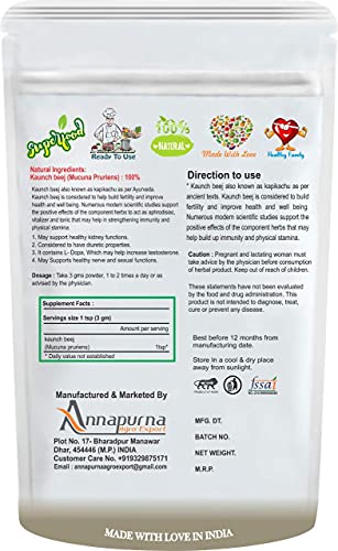 Indie B Naturall Kaunch Beej Powder | Mucuna Pruriens Powder - 100 Gm By B Naturall #TOP1