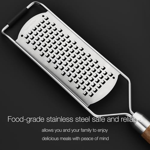 Professional-Grade Lemon Zester with Ultra-Coarse Blades, Heavy-Duty Cheese/Vegetable Grater, Solid Wood Handle Design - Rust-Resistant Durable, Essential Kitchen Tool (A1) - Image 4