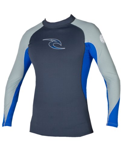 Camiseta de manga larga Wave Rip Curl Classic gris y azul en talla XL