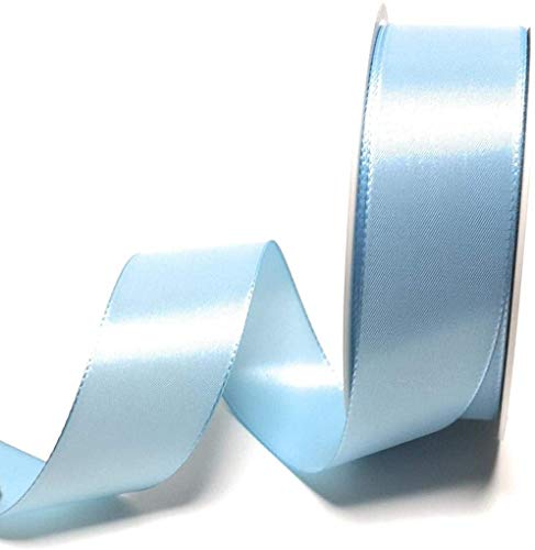 SCHLEIFENBAND 50m x 40mm HELLBLAU - BLAU - Babyblau (Fb.Nr.754) Geschenkband DEKOBAND Taftband Cover
