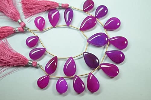 Perles Calcédoine Rose Violette naturelle grande taille briolette lisse LKBEADS