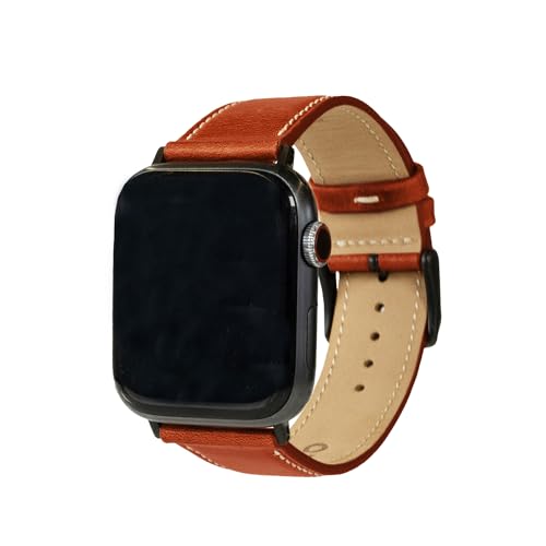 Kolo Flynn Leather Watch Band, Compatible With Apple Watch Series 1,2,3,4,5,6,7,8,9,SE,Ultra, Red