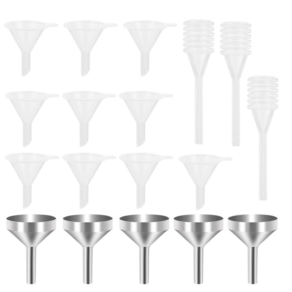 Luxshiny 1 Set Small Metal Funnels Mini Pipette Fragrance Essential Oil Mini Funnels Powder Funnel for Filling Small Bottles Sand Art Atomizers Perfume Container