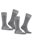 FALKE Mężczyźni Skarpety Happy Double Pack M So bawełna jednokolorowe 2 Pak, Szary Light Grey Melange 3390, 39-42