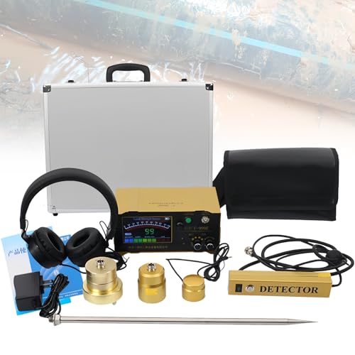 Professional Leak Detection Sensor Underground Pipe Water Leak Detector for Home and Outdoor use,Acoustic-Water Leak geophone Sensor,Plumbing Leak Detector with Headset,4 Gear Adjustable,F999E