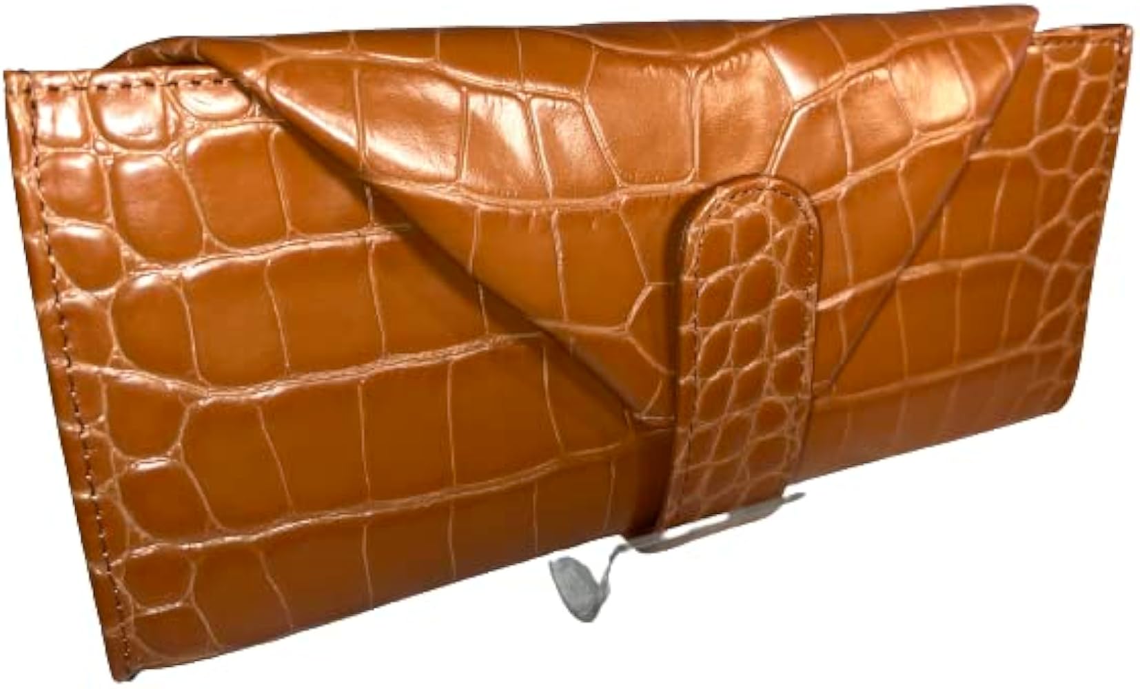 ビルウォールレザー　ケース ラウンドジップレザー クロコ　オレンジ ビルウォールレザー コインケース ラウンドジップレザー クロコ