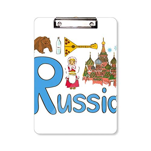 Porte-bloc symbole national russe A4 fini les feuilles perdues en déplacement