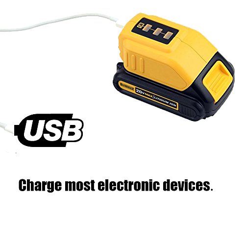 weqcter 12V/20V Max USB Power Source for Dewalt DCB090 Converters Fit for Dewalt 20V 12V Battery
