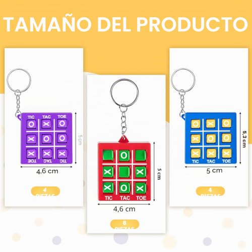 Miniatura 2 de Otuuz Llaveros De Tres En Raya Para Niños De 8 A 12 Años Llaveros De Tic Tac Toe Mini Clips De Mochila Regalos De San Valentín, Fiesta, Cumpleaños Para Niños Multicolor,16