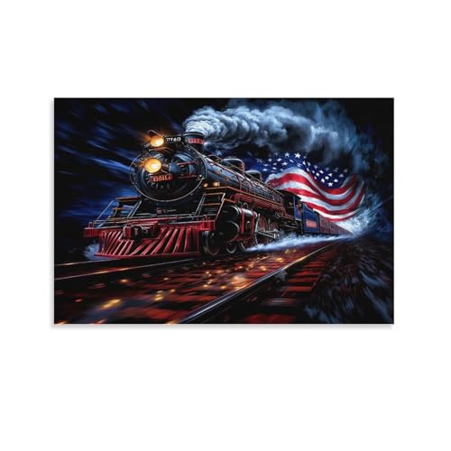 Cuadros decoracion tren de vapor lienzos artisticos de primera calidad pictorica 50x75cm
