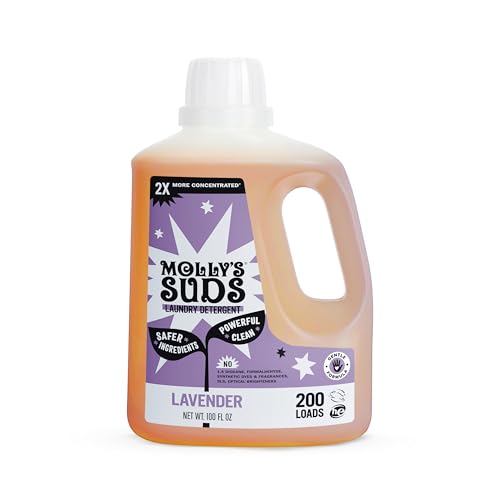Image of Molly's Suds Liquid Laundry Detergent | Clean Laundry Detergent Soap for Sensitive Skin | 2x Concentrated, High Efficiency (HE) (Lavender - 200 Loads)