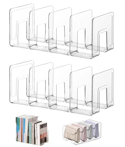 Shalwinn Separateur Etagere en Acrylique Transparent,Rangement Sac À Main, 2pcs Separateur Etagere Acrylique, Transparent Séparateurs d'étagère pour...