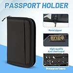 Passport Holder for Travel Essentials, RFID Blocking Protector Passport Wallets, Passport Document Organizer Case for Travel Must Have, Passport Book for Women, Couple, Family Cards, Tickets, ID, Cash - Image 4