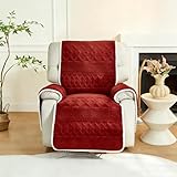 Sesselschoner für Relaxsessel, 4-teiliger Rutschfester Sesselbezug waschbar – Sesselauflage für Ohrensessel und Fernsehsessel, Schutz vor Haaren und Flecken(Red)