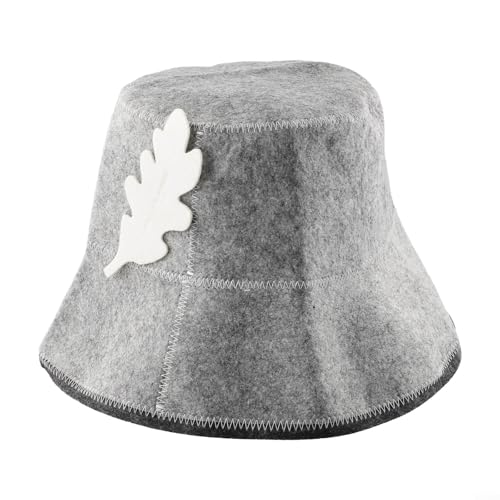 Must Have Fisherman Felt Sauna Hat, Water Absorbent, Authentic Bath House Experience (grey)