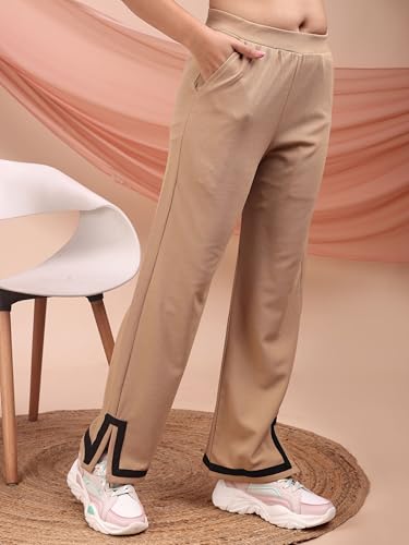 Image of ELLITI Women's Co-ord Set, Down Short Sleeve Top and Wide Leg Trousers with White Trim