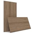 INNO STICKERS 4-Piece Wood Slat Wall Panel for Interior Wall Decor Noise Cancelling 47.2" x 23.6" Peel and Stick Acoustic Decorative 3D Sound Absorbing Wall Paneling, Walnut