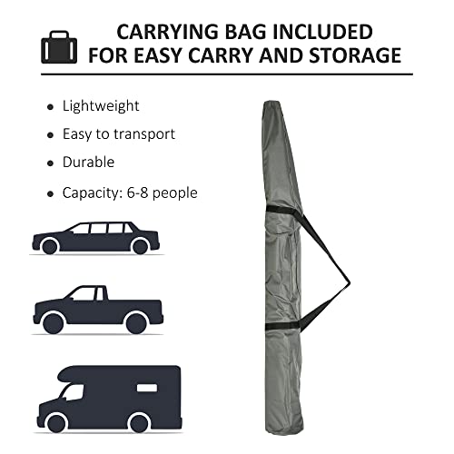 Outsunny 12' x 12' Hexagon Automatic Pop Up Screen Tents Camping Shelter Picnic Canopy Outdoor Sun Shade w/Mesh Sidewalls and Carry Bag Grey image 8