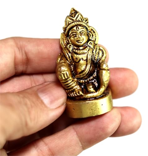 ASHIRWAD Brass Kuber Sculpture, Dhan Kubera, Lakshmi Kuvera, Vaisravana, Pancika, Sarvanubhuti, Idol Murti, Statue | AE000132-18 (Kuber-18)