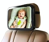 Enovoe Baby Car Mirror with Cleaning Cloth - Wide, Convex Back Seat Baby Mirror for Car is Shatterproof and Adjustable - 360 Swivel Rear Facing Car Seat Mirror Helps Keep an Eye on Your Infant