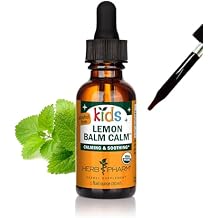 Herb Pharm Kids Lemon Balm Calm Organic Herbal Calming Tincture for Kids, Alcohol-Free, Sugar-Free, Kid-Friendly Taste, and Non-GMO Lemon Balm Extract, Sugar-Free, Liquid Herbs, 1 oz*