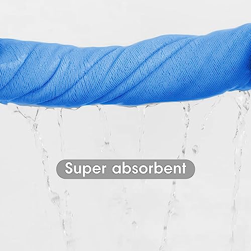 Image of JML Microfiber Bath Towels, 4 Pack, 30 inch x 60 inch, Blue