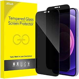 JETech Prywatność Ochraniacz Ekranu dla iPhone 12 mini 5,4 Cala, Pełny Pokrycie Screen Protector Antyszpieg Szkło Hartowane Film Folia, Przyjazny dla Przypadku, 2 Sztuki