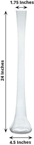 Miniatura 61 de Efavormart - Juego de 2 centros de mesa de trompeta con adornos de cristal transparente de 31 pulgadas, jarrón reversible de plástico para flores